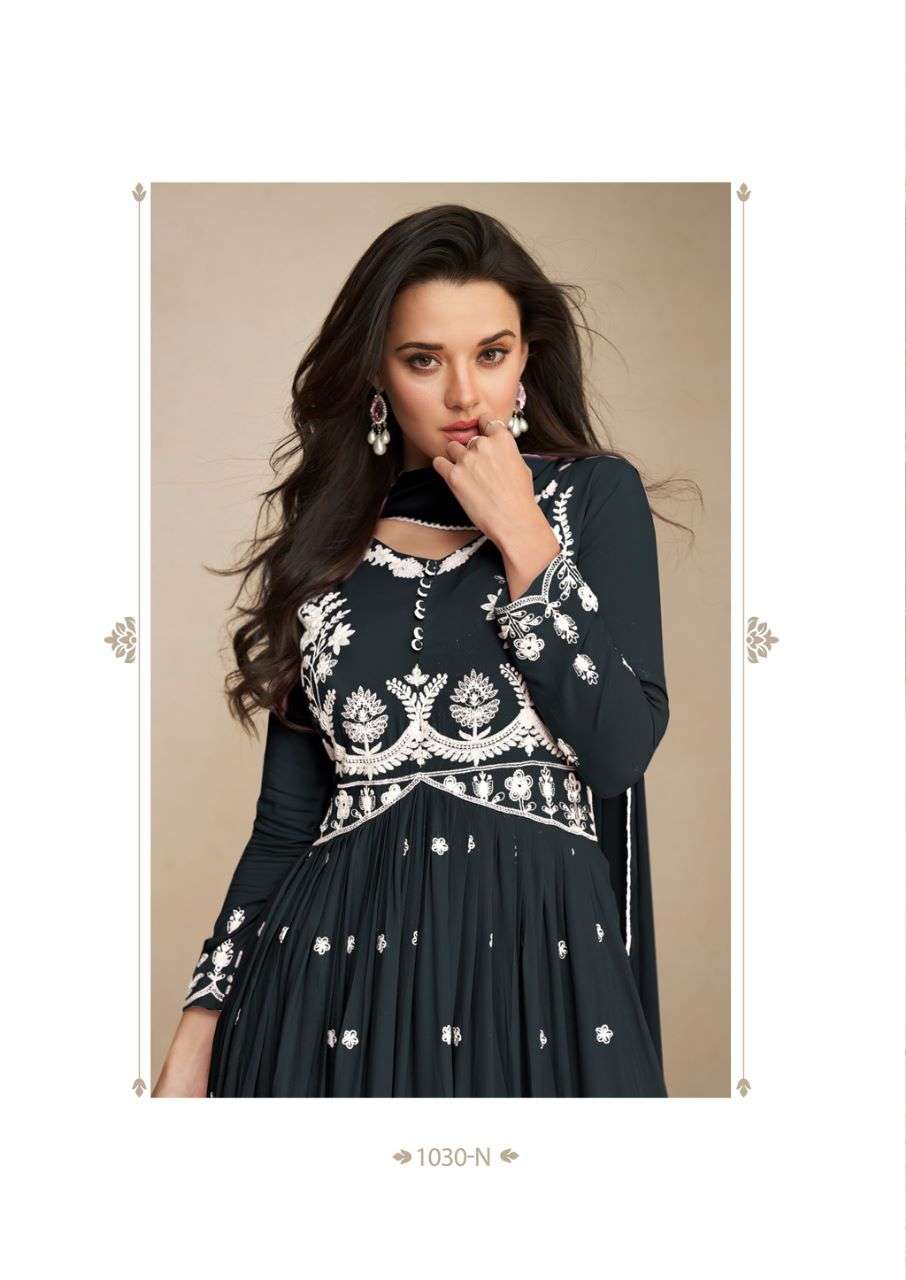 LAKHNAVI VOL 5 DARK COLOR HEAVY REYON LAKHNAVI WORK NAYRA CUT KURTI WITH PLAZO AND NAZMIN DUPATTA BY S3FOREVER BRAND 1030 N C